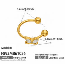 316L Stainless Steel 18K PVD Gold Heart Zircon Clip Earrings made with 316L stainless steel and 18K PVD gold finish for wholesale jewelry buyers - image 3