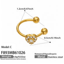 316L Stainless Steel 18K PVD Gold Heart Zircon Clip Earrings made with 316L stainless steel and 18K PVD gold finish for wholesale jewelry buyers - image 4