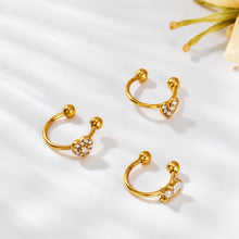 316L Stainless Steel 18K PVD Gold Heart Zircon Clip Earrings made with 316L stainless steel and 18K PVD gold finish for wholesale jewelry buyers - image 5