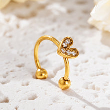 316L Stainless Steel 18K PVD Gold Heart Zircon Clip Earrings made with 316L stainless steel and 18K PVD gold finish for wholesale jewelry buyers - image 8