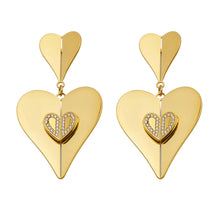 Elegant Heart Zircon Earrings in stainless steel