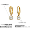 Round Zircon Gold / Earrings
