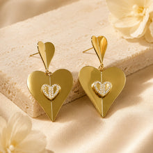 316L Stainless Steel 18K PVD Gold Heart Zircon Earrings made with 316L stainless steel and 18K PVD gold finish for wholesale jewelry buyers - image 6