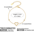 Bracelet / Heart‑Shaped Zircon Gold / 5cm