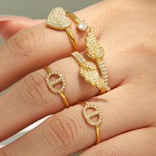 316L Stainless Steel 18K PVD Gold Heart Zircon Ring Set made with 316L stainless steel and 18K PVD gold finish for wholesale jewelry buyers - image 15