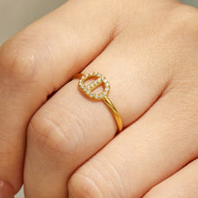 Close-up view of the stackable zircon ring