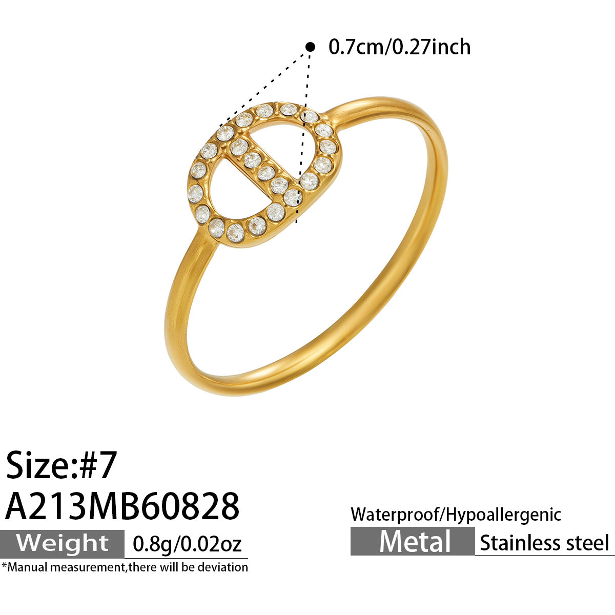 316L Stainless Steel 18K PVD Gold Heart Zircon Ring Set made with 316L stainless steel and 18K PVD gold finish for wholesale jewelry buyers - image 9