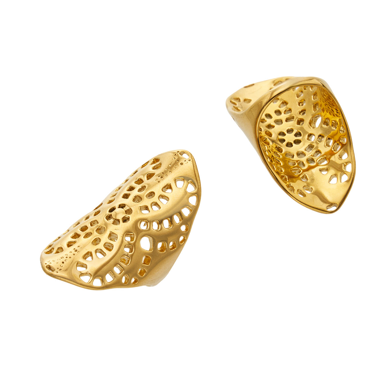 316L Stainless Steel 18K PVD Gold Hollow Flower Ring made with 316L stainless steel and 18K PVD gold finish for wholesale jewelry buyers - image 12