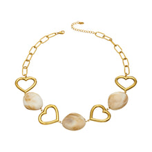 Close-up of 18K PVD Gold Hollow Heart Necklace