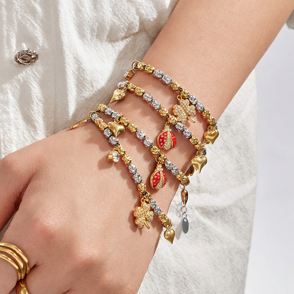 316L Stainless Steel 18K PVD Gold Insect Pendant Bracelet made with 316L stainless steel and 18K PVD gold finish for wholesale jewelry buyers - image 11