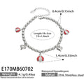 Steel Ladybug Multi Charm Beaded Bracelet 18+5cm / 5cm