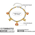 Gold Ladybug Multi Charm Beaded Bracelet 18+5cm / 5cm