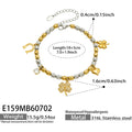 Gold Zircon Multi Charm Beaded Bracelet 18+5cm / 5cm