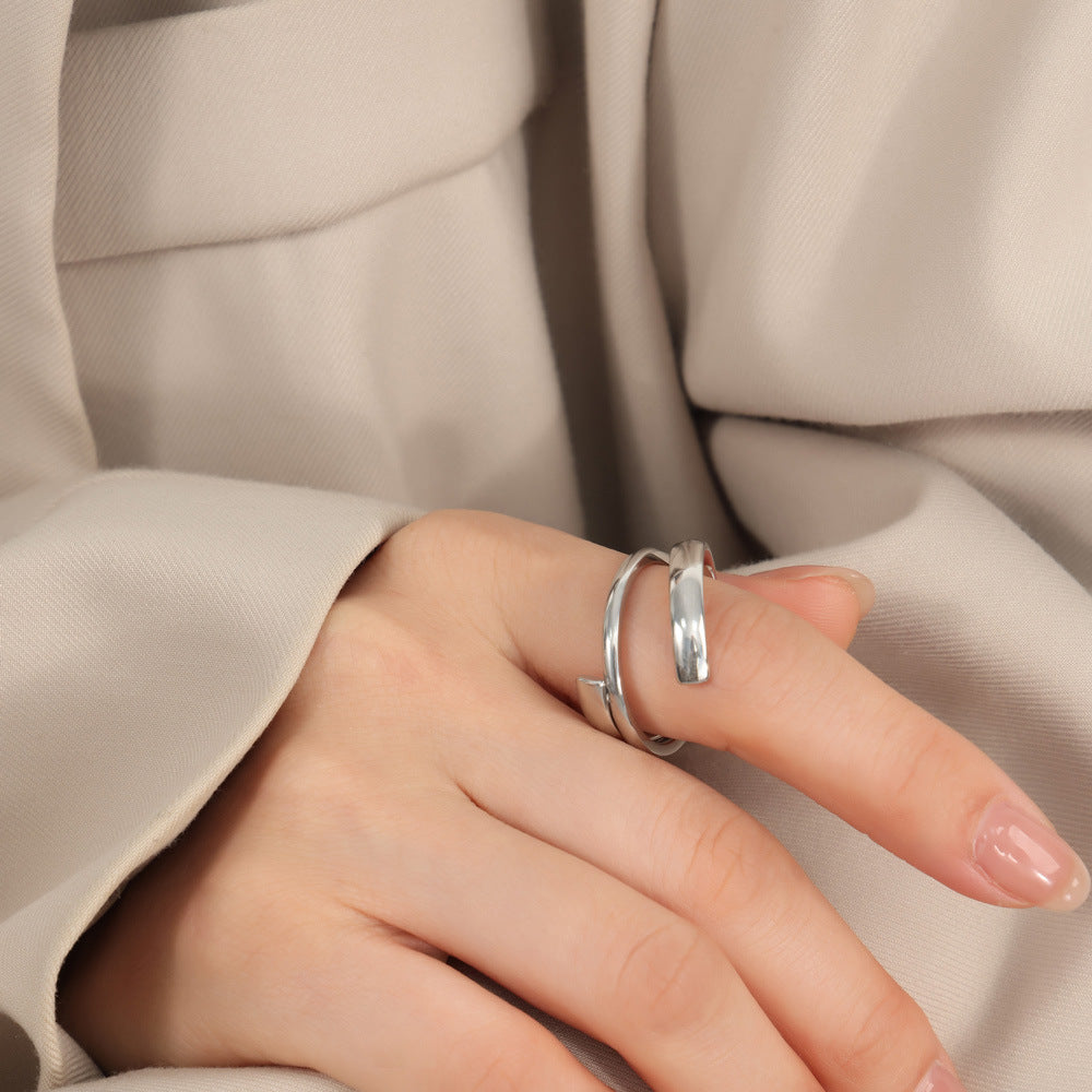 316L Stainless Steel 18K PVD Gold Irregular Fashion Ring made with 316L stainless steel and 18K PVD gold finish for wholesale jewelry buyers - image 7