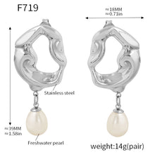 316L Stainless Steel 18K PVD Gold Irregular Lava Pearl Earrings made with 316L stainless steel and 18K PVD gold finish for wholesale jewelry buyers - image 10