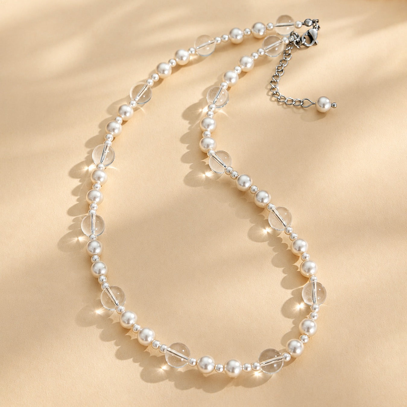 Irregular Pearl Necklace on display