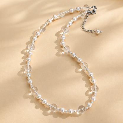 Irregular Pearl Necklace on display