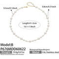 A Style Gold Irregular Pearl Transparent Bead Necklace 41+5cm (P676) / 5cm