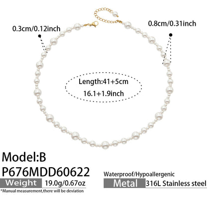 316L Stainless Steel 18K PVD Gold Irregular Pearl Necklace made with 316L stainless steel and 18K PVD gold finish for wholesale jewelry buyers - image 10