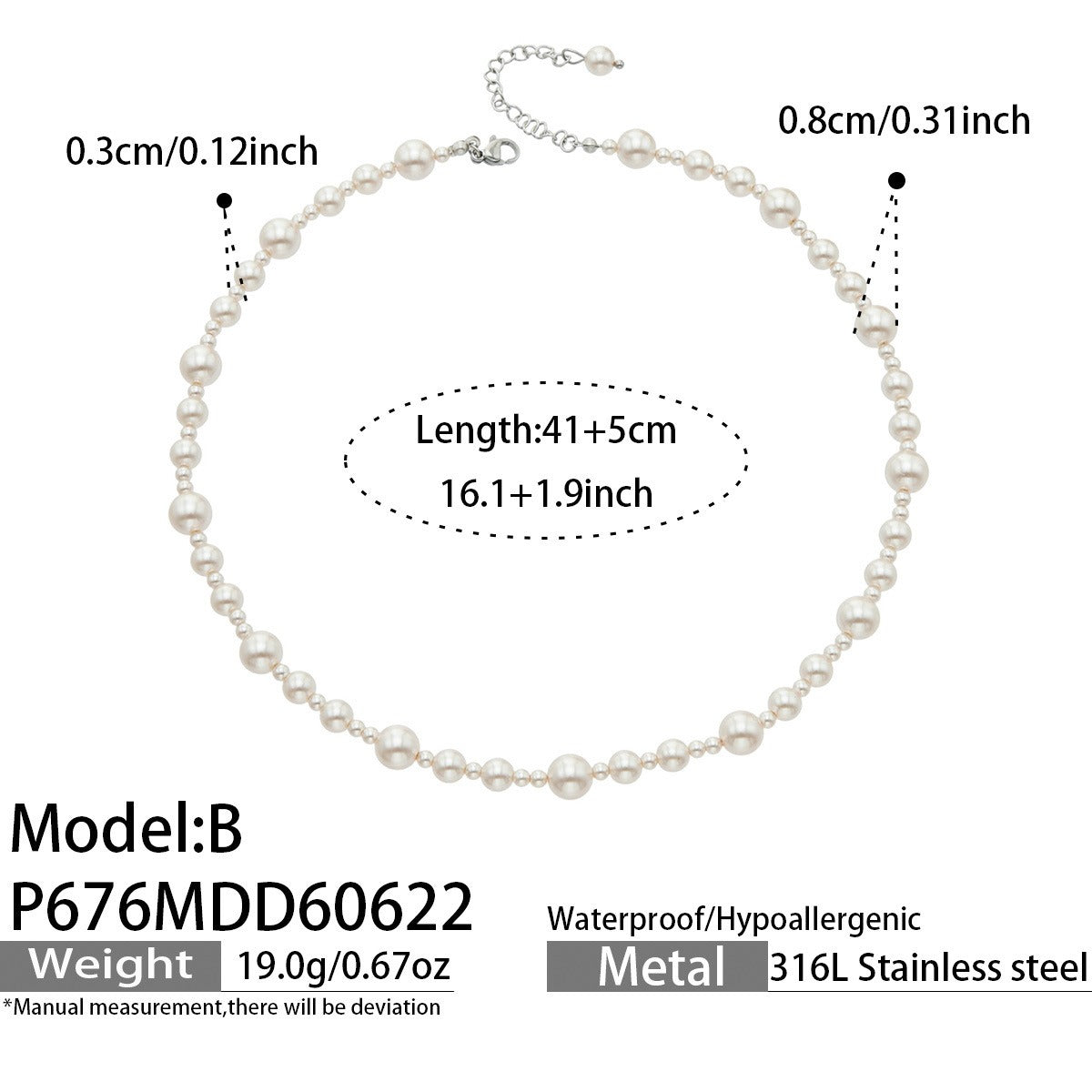 316L Stainless Steel 18K PVD Gold Irregular Pearl Necklace made with 316L stainless steel and 18K PVD gold finish for wholesale jewelry buyers - image 11