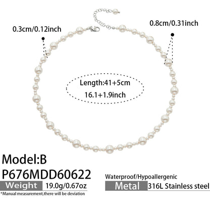 316L Stainless Steel 18K PVD Gold Irregular Pearl Necklace made with 316L stainless steel and 18K PVD gold finish for wholesale jewelry buyers - image 11