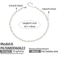 A Style Steel Irregular Pearl Transparent Bead Necklace 41+5cm (P676) / 5cm