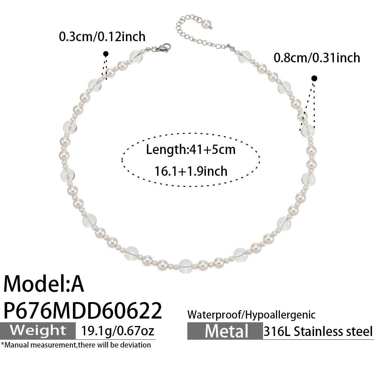 316L Stainless Steel 18K PVD Gold Irregular Pearl Necklace made with 316L stainless steel and 18K PVD gold finish for wholesale jewelry buyers - image 8