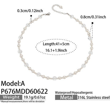 316L Stainless Steel 18K PVD Gold Irregular Pearl Necklace made with 316L stainless steel and 18K PVD gold finish for wholesale jewelry buyers - image 8