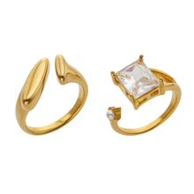 316L Stainless Steel 18K PVD Gold Irregular Ring Set made with 316L stainless steel and 18K PVD gold finish for wholesale jewelry buyers - image 10