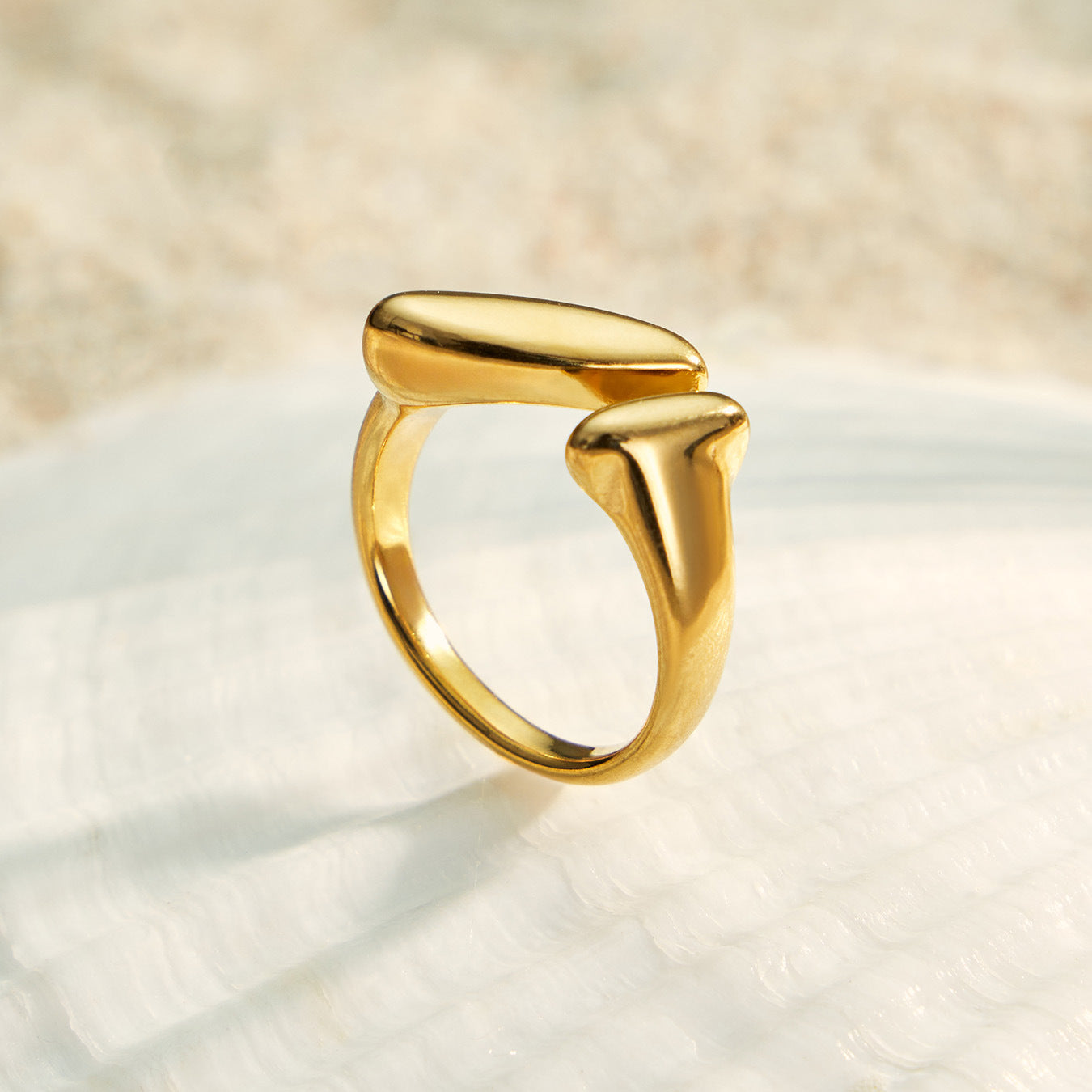 316L Stainless Steel 18K PVD Gold Irregular Ring Set made with 316L stainless steel and 18K PVD gold finish for wholesale jewelry buyers - image 5