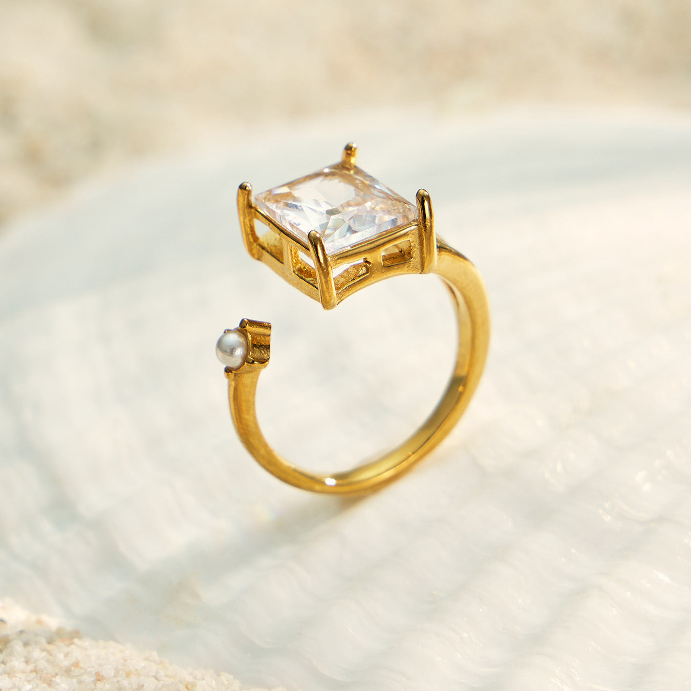 316L Stainless Steel 18K PVD Gold Irregular Ring Set made with 316L stainless steel and 18K PVD gold finish for wholesale jewelry buyers - image 6