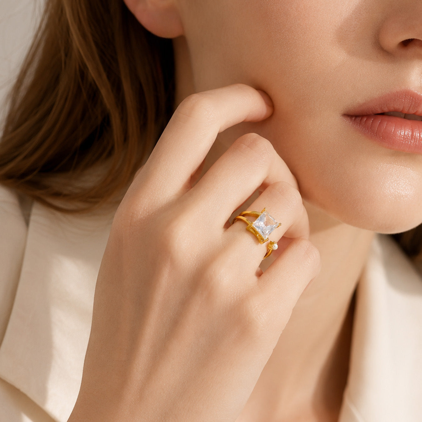316L Stainless Steel 18K PVD Gold Irregular Ring Set made with 316L stainless steel and 18K PVD gold finish for wholesale jewelry buyers - image 9