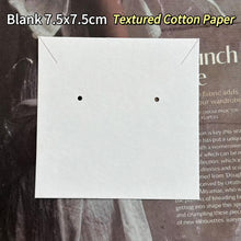 Blank white jewelry display card measuring 7.5 × 7.5 cm