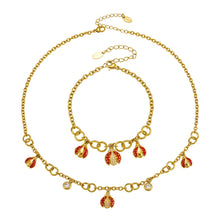 316L Stainless Steel 18K PVD Gold Ladybug Zircon Bracelet and Necklace made with 316L stainless steel and 18K PVD gold finish for wholesale jewelry buyers - image 12