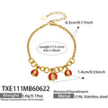Bracelet / Gold Ladybug Enamel Zircon / 5cm