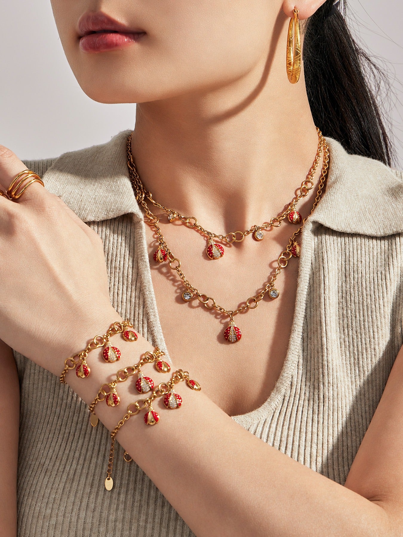 Gorgeous 316L Stainless Steel Ladybug Necklace