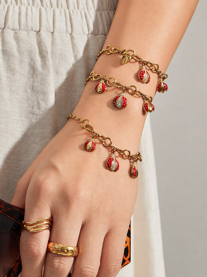316L Stainless Steel 18K PVD Gold Ladybug Zircon Bracelet and Necklace made with 316L stainless steel and 18K PVD gold finish for wholesale jewelry buyers - image 3
