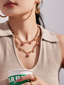 316L Stainless Steel 18K PVD Gold Ladybug Zircon Bracelet and Necklace made with 316L stainless steel and 18K PVD gold finish for wholesale jewelry buyers - image 4