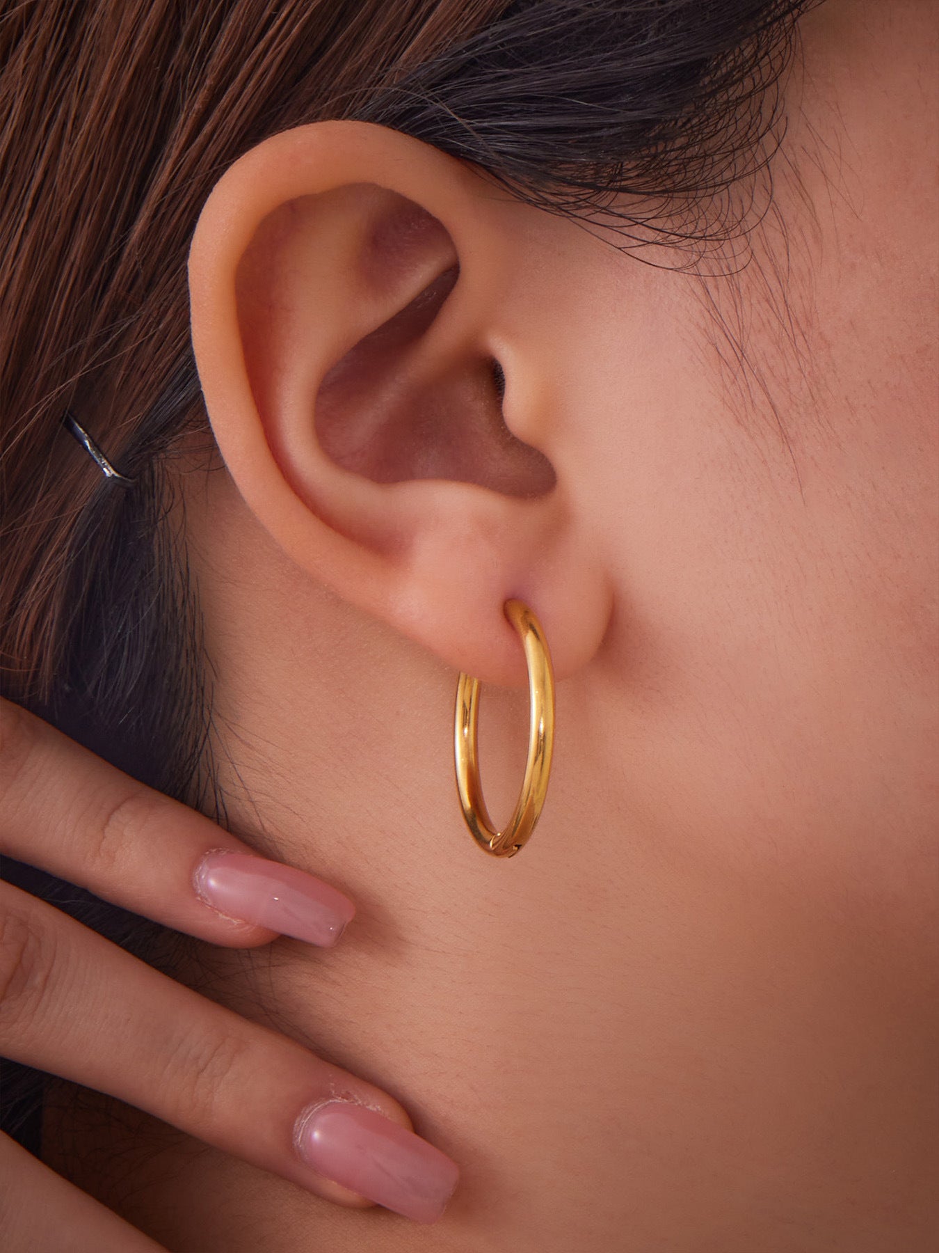 316L Stainless Steel Mixed Metal Two-Tone Minimalist Hoop Earrings | PVD Gold Huggie Hoops