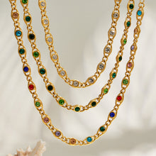 Layered colorful zircon necklaces