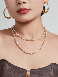 316L Stainless Steel 18K Gold PVD French Style Faux Pearl Necklace