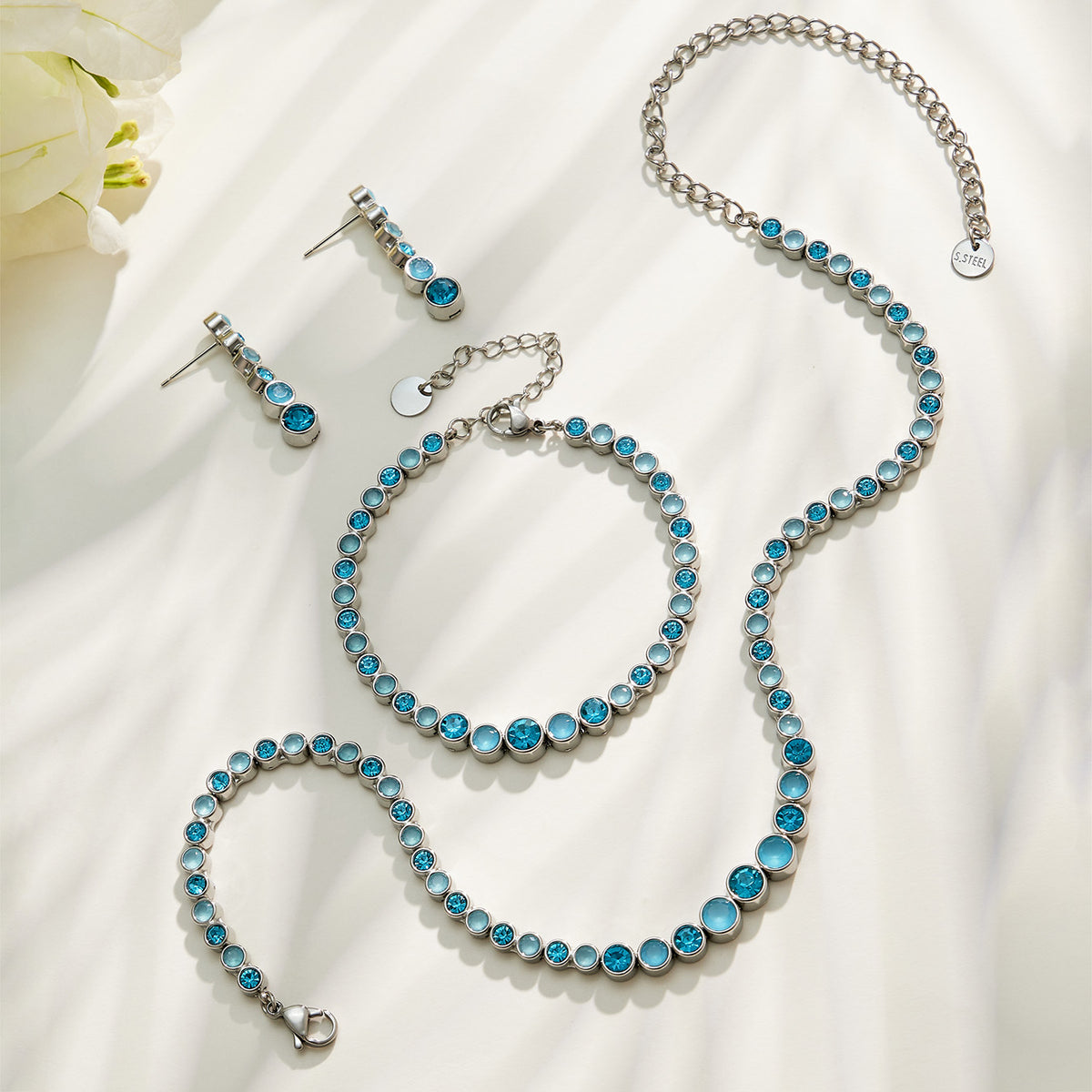 Layered zircon necklace styling