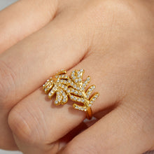 316L Stainless Steel 18K PVD Gold Leaf Zircon Ring Set made with 316L stainless steel and 18K PVD gold finish for wholesale jewelry buyers - image 7