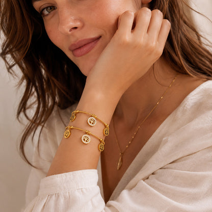 316L Stainless Steel 18K PVD Gold Life Tree Bracelet made with 316L stainless steel and 18K PVD gold finish for wholesale jewelry buyers - image 10