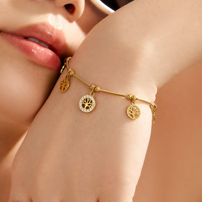 316L Stainless Steel 18K PVD Gold Life Tree Bracelet made with 316L stainless steel and 18K PVD gold finish for wholesale jewelry buyers - image 3