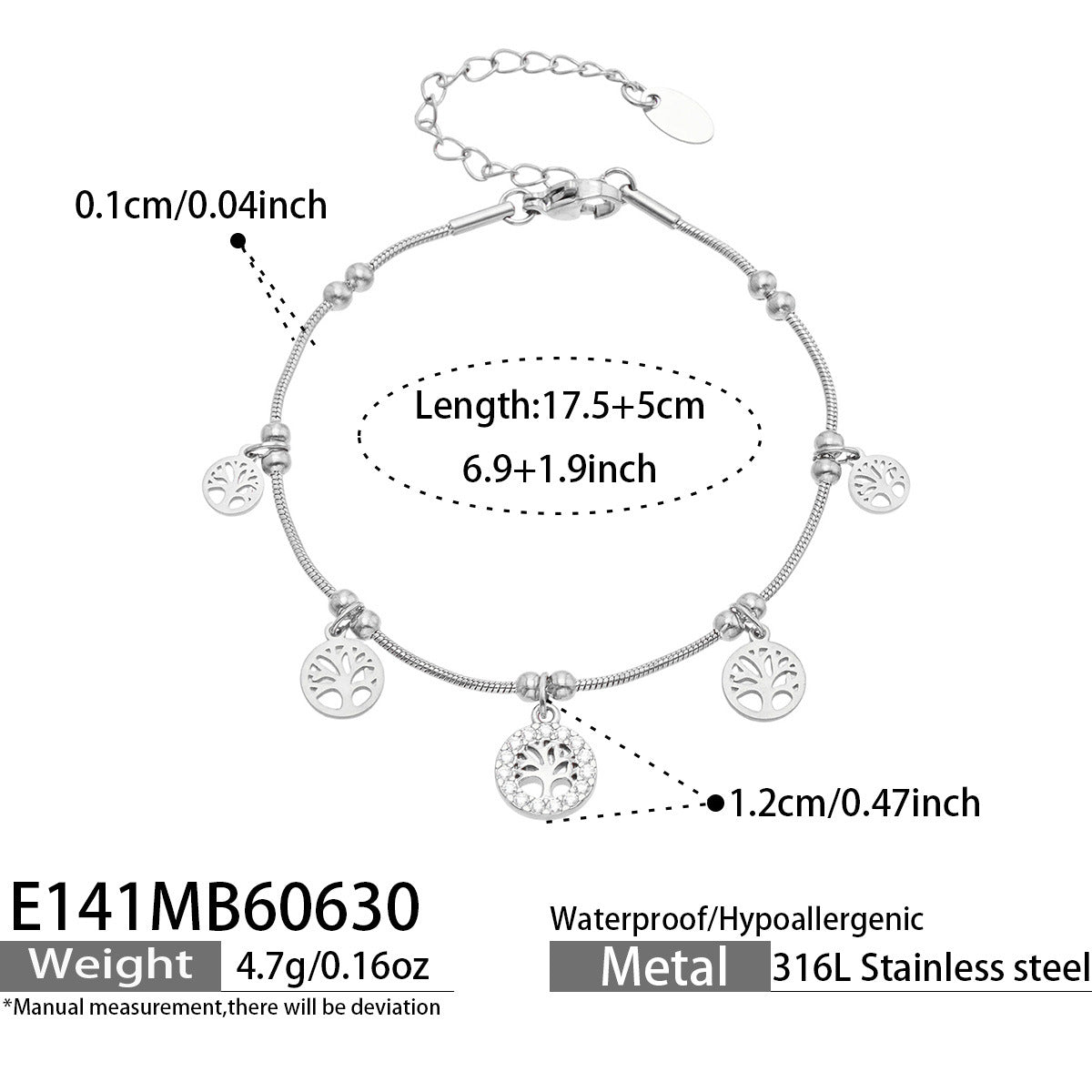 316L Stainless Steel 18K PVD Gold Life Tree Bracelet made with 316L stainless steel and 18K PVD gold finish for wholesale jewelry buyers - image 7