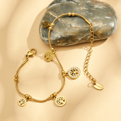 316L Stainless Steel 18K PVD Gold Life Tree Bracelet made with 316L stainless steel and 18K PVD gold finish for wholesale jewelry buyers - image 9