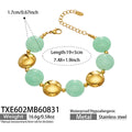 TXE602 – Bracelet / Light Green Resin Gold / 19+5 cm