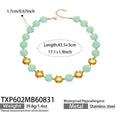 TXP602 – Necklace / Light Green Resin Gold / 43.5+5 cm