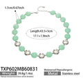 TXP602 – Necklace / Light Green Resin Steel / 43.5+5 cm
